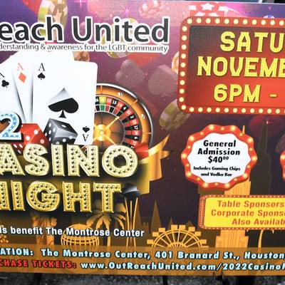 Outreach United Hosted A Casino Night At The Montrose Center  <br><small>Nov. 4, 2022</small>