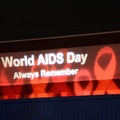 World Aids Day 2013 - Legacy Community Health Services Lighting On Building  <br><small>Dec. 1, 2013</small>