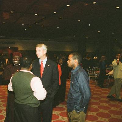 Mayor Lee Brown at George R Brown <br><small>Dec. 1, 2001</small>